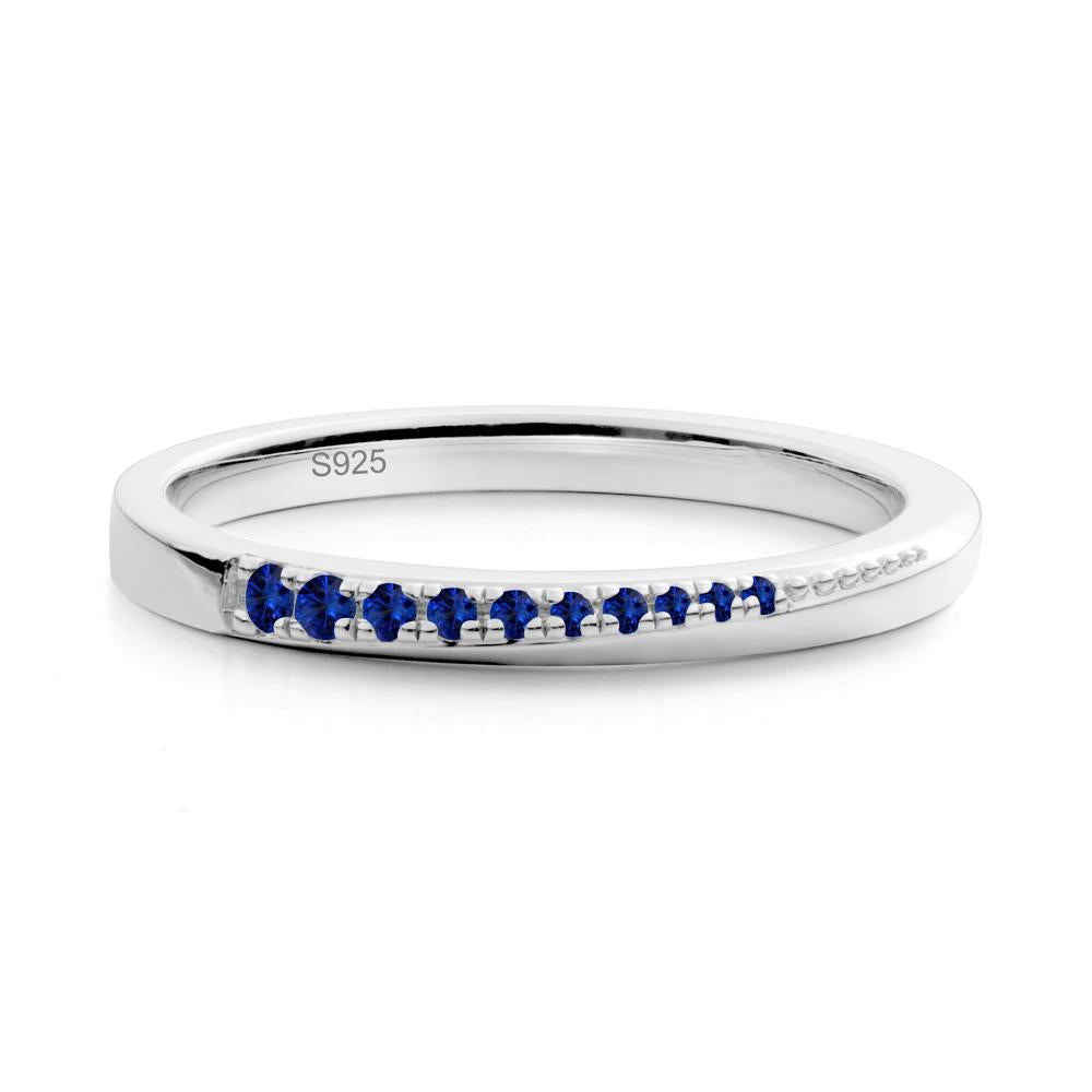Minimalist Sapphire Stackable Wedding Ring - LUO Jewelry #metal_sterling silver