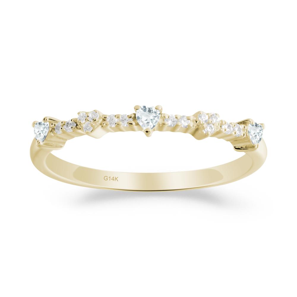 Simple Heart Shaped Aquamarine Promise Ring - LUO Jewelry #metal_14k yellow gold