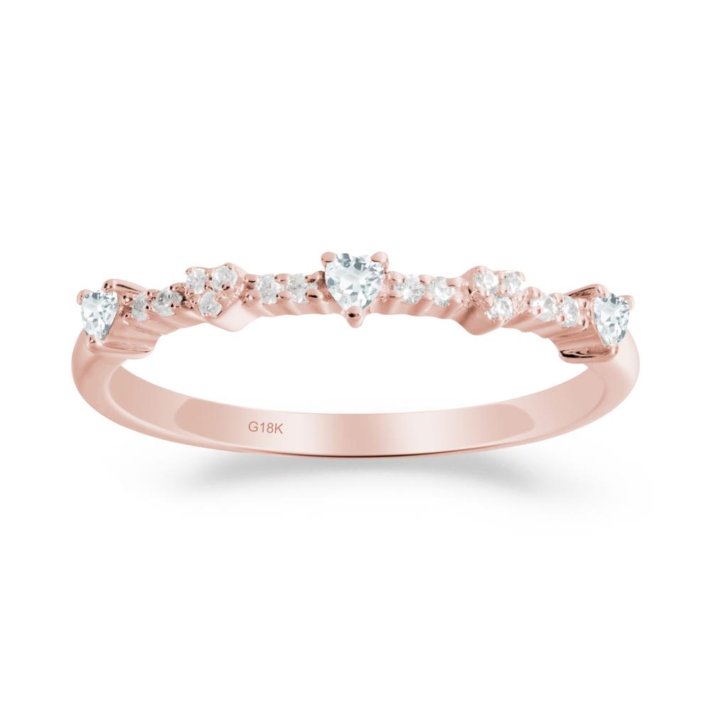 Simple Heart Shaped Aquamarine Promise Ring - LUO Jewelry #metal_18k rose gold