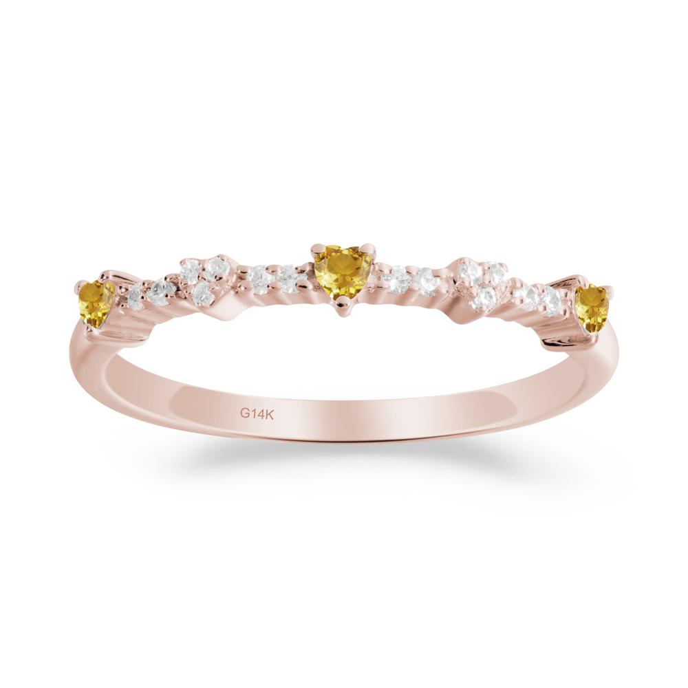 Simple Heart Shaped Citrine Promise Ring - LUO Jewelry #metal_14k rose gold