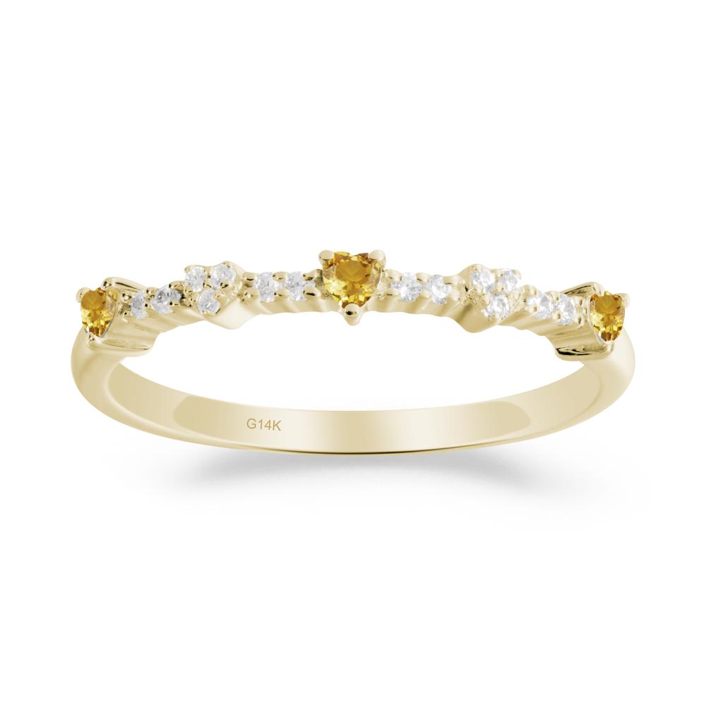 Simple Heart Shaped Citrine Promise Ring - LUO Jewelry #metal_14k yellow gold
