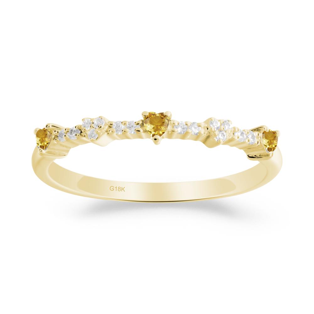 Simple Heart Shaped Citrine Promise Ring - LUO Jewelry #metal_18k yellow gold