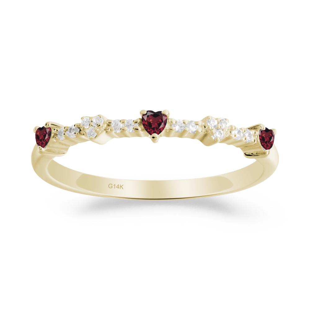 Simple Heart Shaped Garnet Promise Ring - LUO Jewelry #metal_14k yellow gold