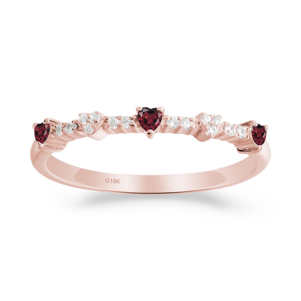 Simple Heart Shaped Garnet Promise Ring - LUO Jewelry #metal_18k rose gold