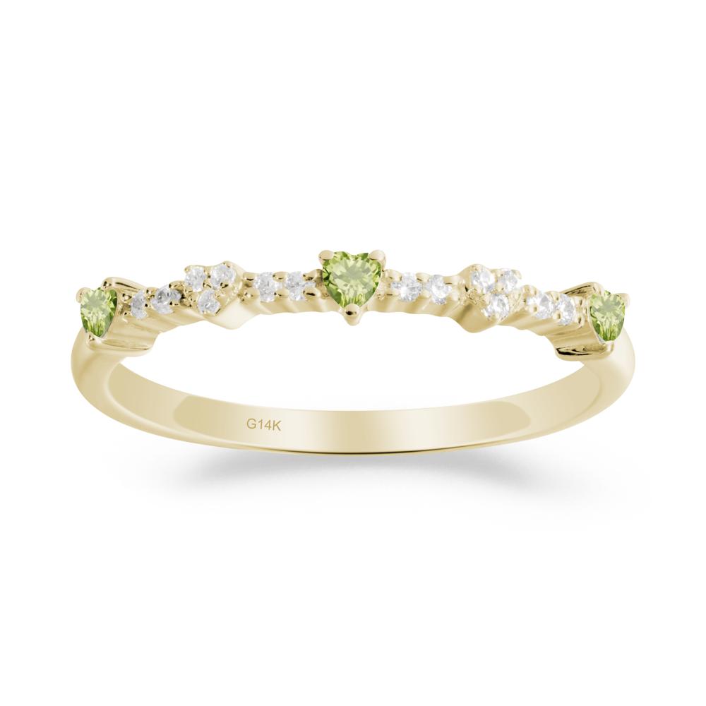 Simple Heart Shaped Peridot Promise Ring - LUO Jewelry #metal_14k yellow gold