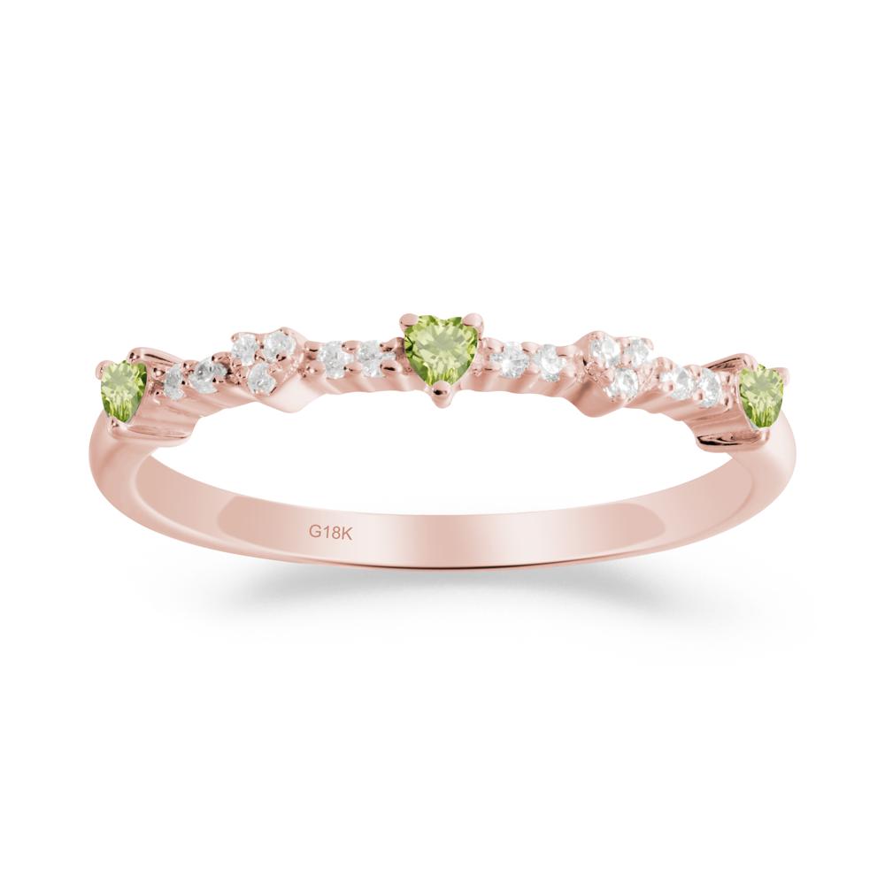 Simple Heart Shaped Peridot Promise Ring - LUO Jewelry #metal_18k rose gold