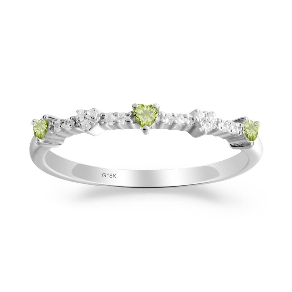 Simple Heart Shaped Peridot Promise Ring - LUO Jewelry #metal_18k white gold