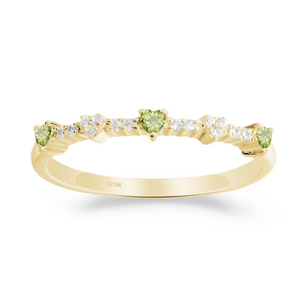 Simple Heart Shaped Peridot Promise Ring - LUO Jewelry #metal_18k yellow gold