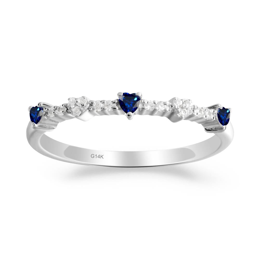 Simple Heart Shaped Sapphire Promise Ring - LUO Jewelry #metal_14k white gold