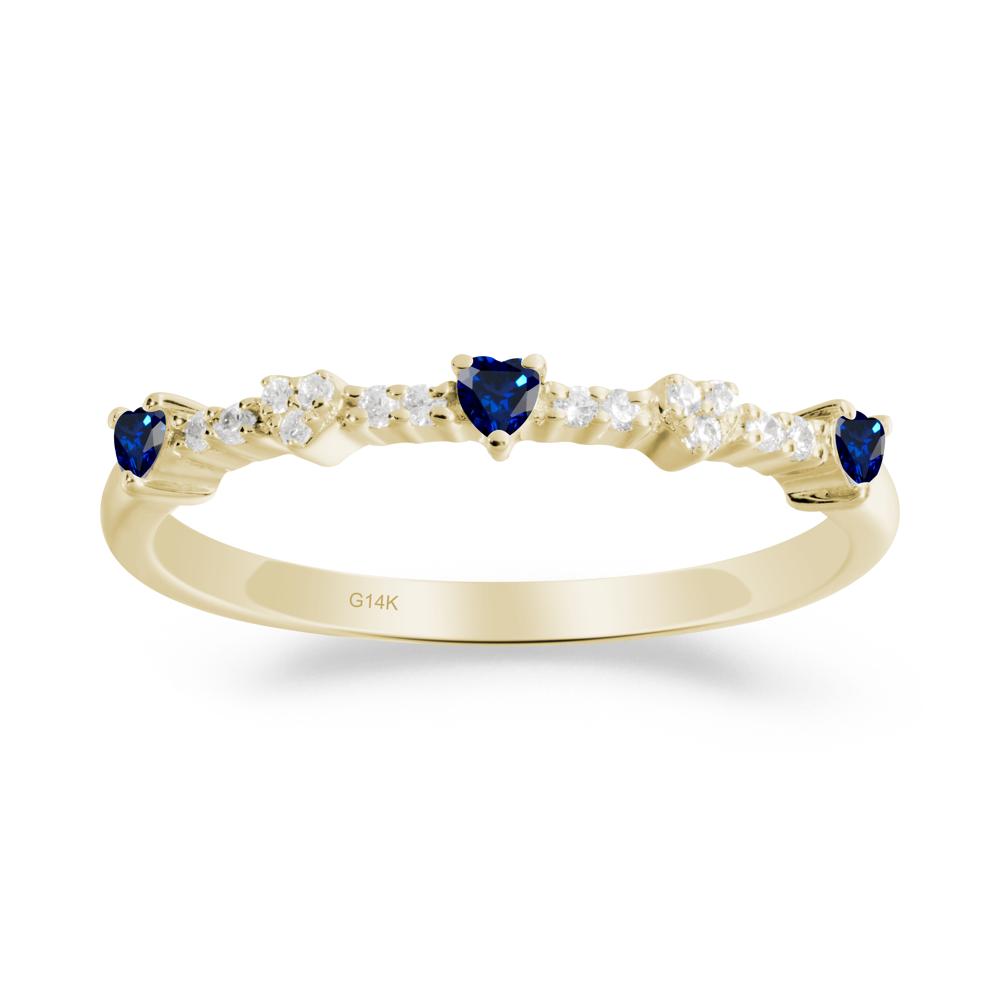 Simple Heart Shaped Sapphire Promise Ring - LUO Jewelry #metal_14k yellow gold