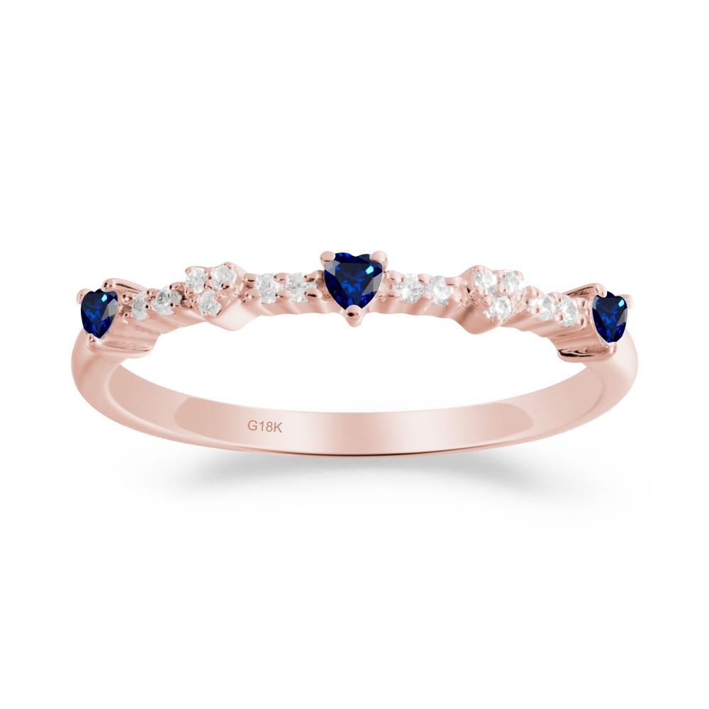 Simple Heart Shaped Sapphire Promise Ring - LUO Jewelry #metal_18k rose gold