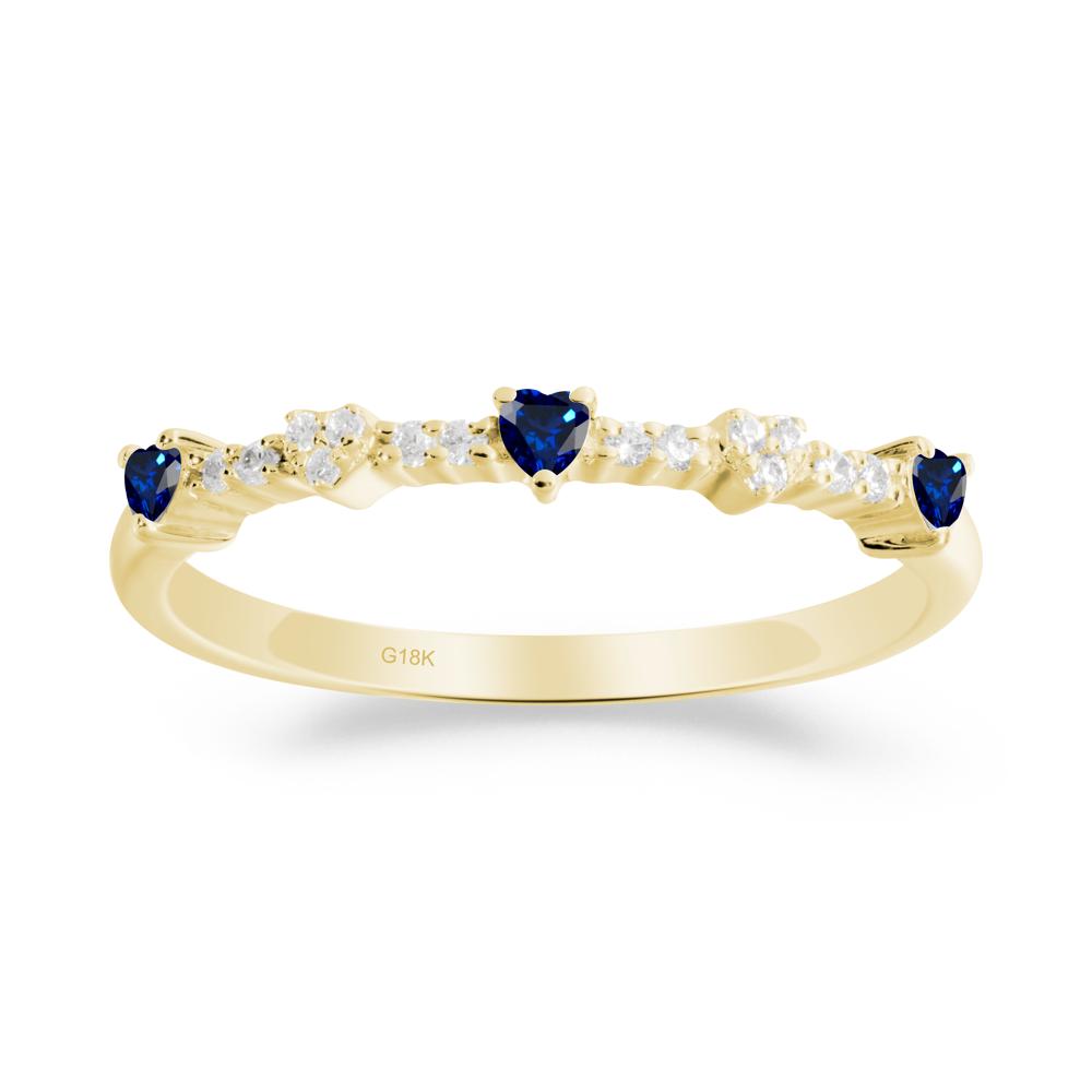 Simple Heart Shaped Sapphire Promise Ring - LUO Jewelry #metal_18k yellow gold