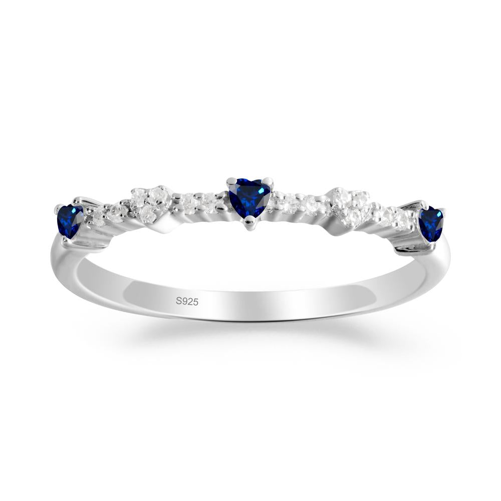 Simple Heart Shaped Sapphire Promise Ring - LUO Jewelry #metal_sterling silver