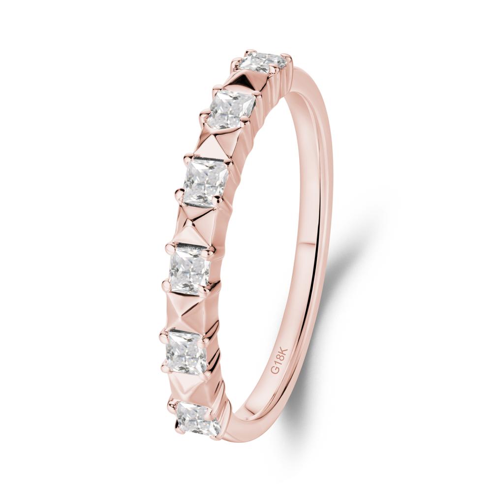 Princess Cut Cubic Zirconia Anniversary Ring - LUO Jewelry #metal_18k rose gold