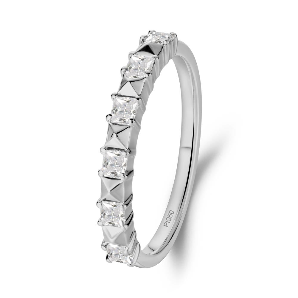 Princess Cut Cubic Zirconia Anniversary Ring - LUO Jewelry #metal_platinum