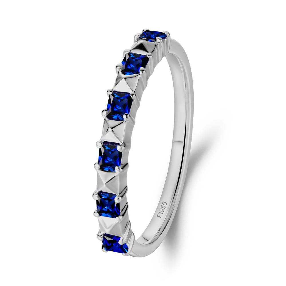 Princess Cut Sapphire Stacking Ring - LUO Jewelry #metal_platinum