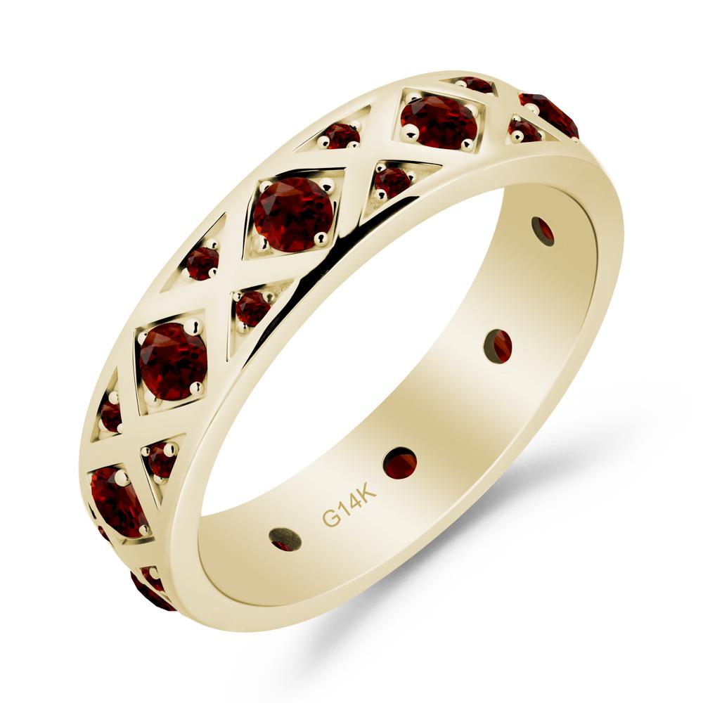 Garnet and Garnet Eternity Band Ring - LUO Jewelry #metal_14k yellow gold
