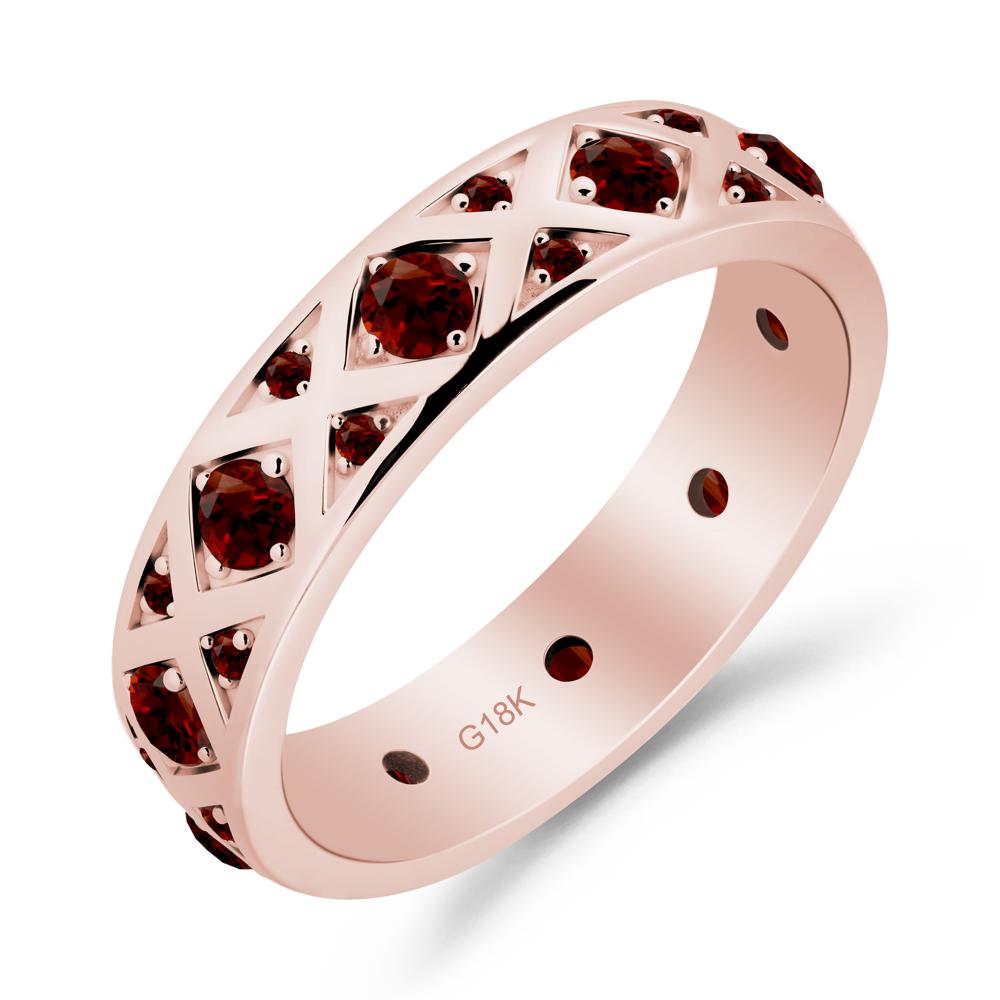 Garnet and Garnet Eternity Band Ring - LUO Jewelry #metal_18k rose gold
