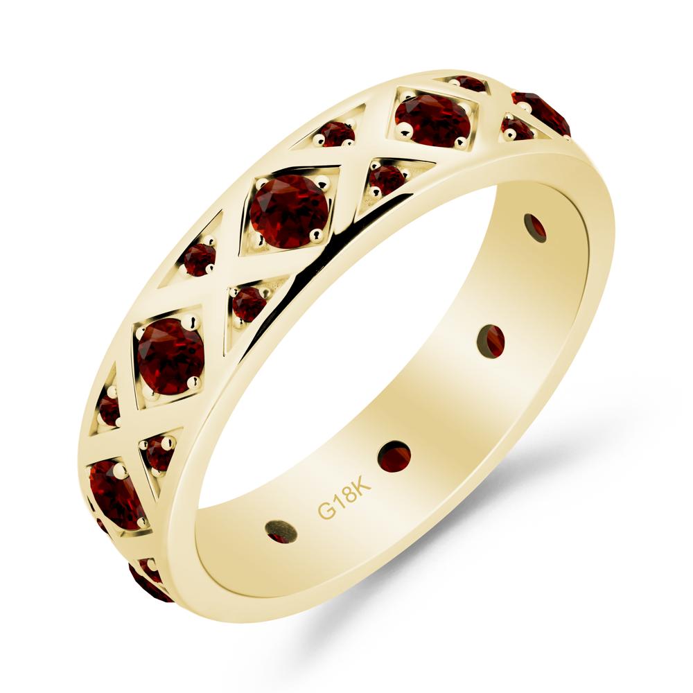 Garnet and Garnet Eternity Band Ring - LUO Jewelry #metal_18k yellow gold