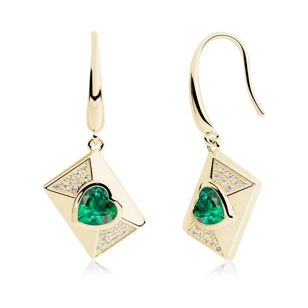 Secret Admirer Emerald Envelope Fish Hook Earrings - LUO Jewelry #metal_18k yellow gold