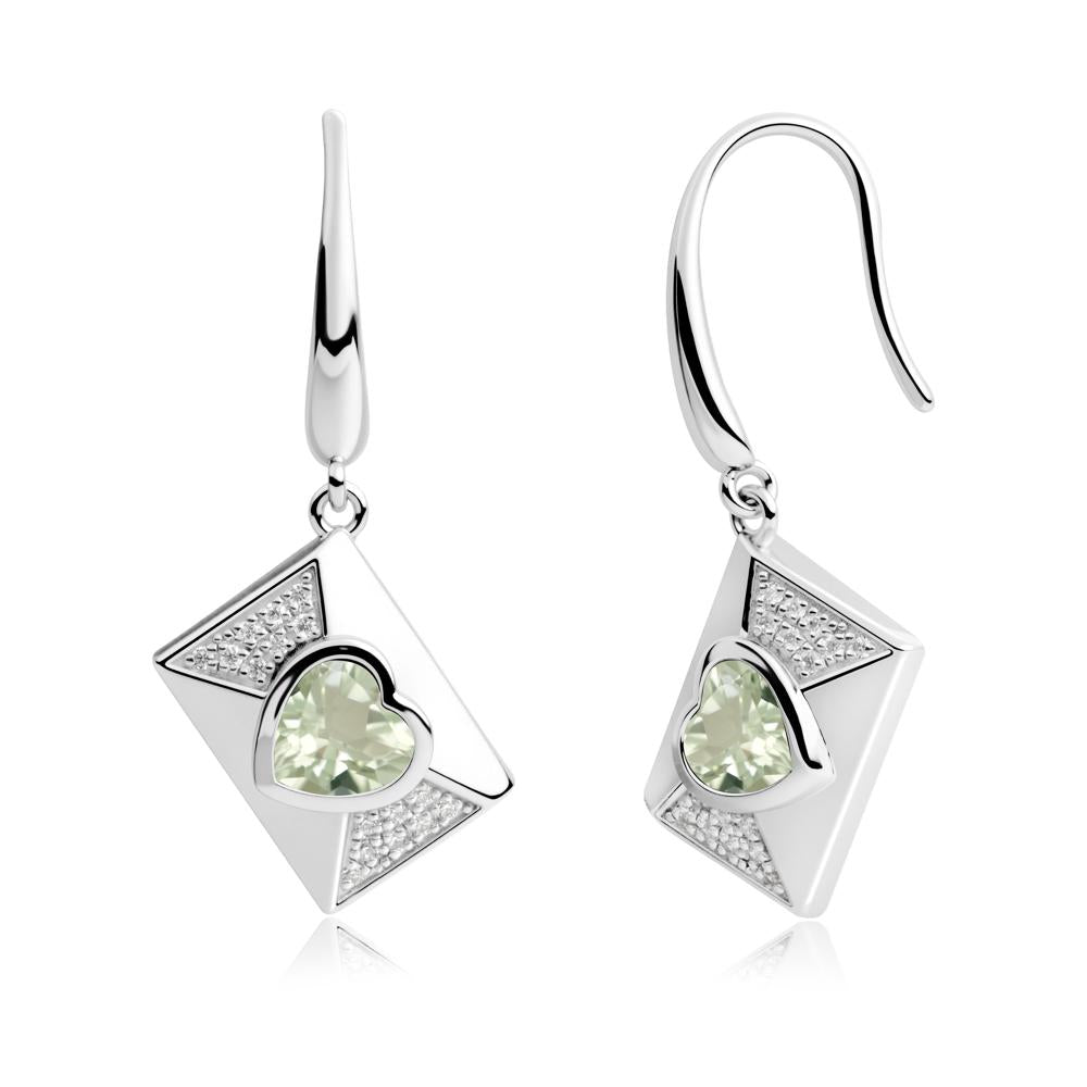 Secret Admirer Green Amethyst Envelope Fish Hook Earrings - LUO Jewelry #metal_sterling silver