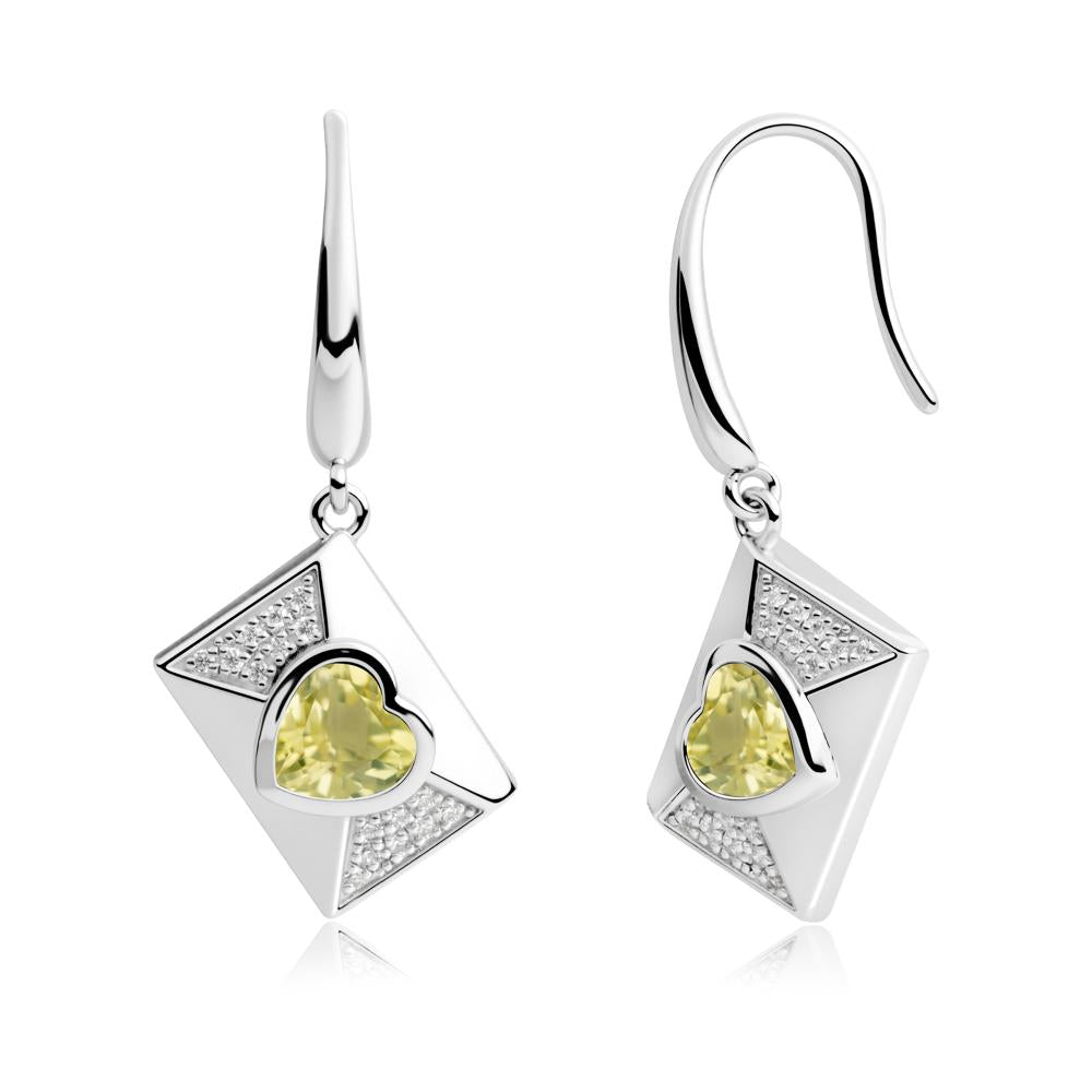 Secret Admirer Lemon Quartz Envelope Fish Hook Earrings - LUO Jewelry #metal_sterling silver