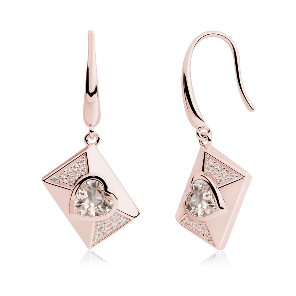 Secret Admirer Morganite Envelope Fish Hook Earrings - LUO Jewelry #metal_18k rose gold