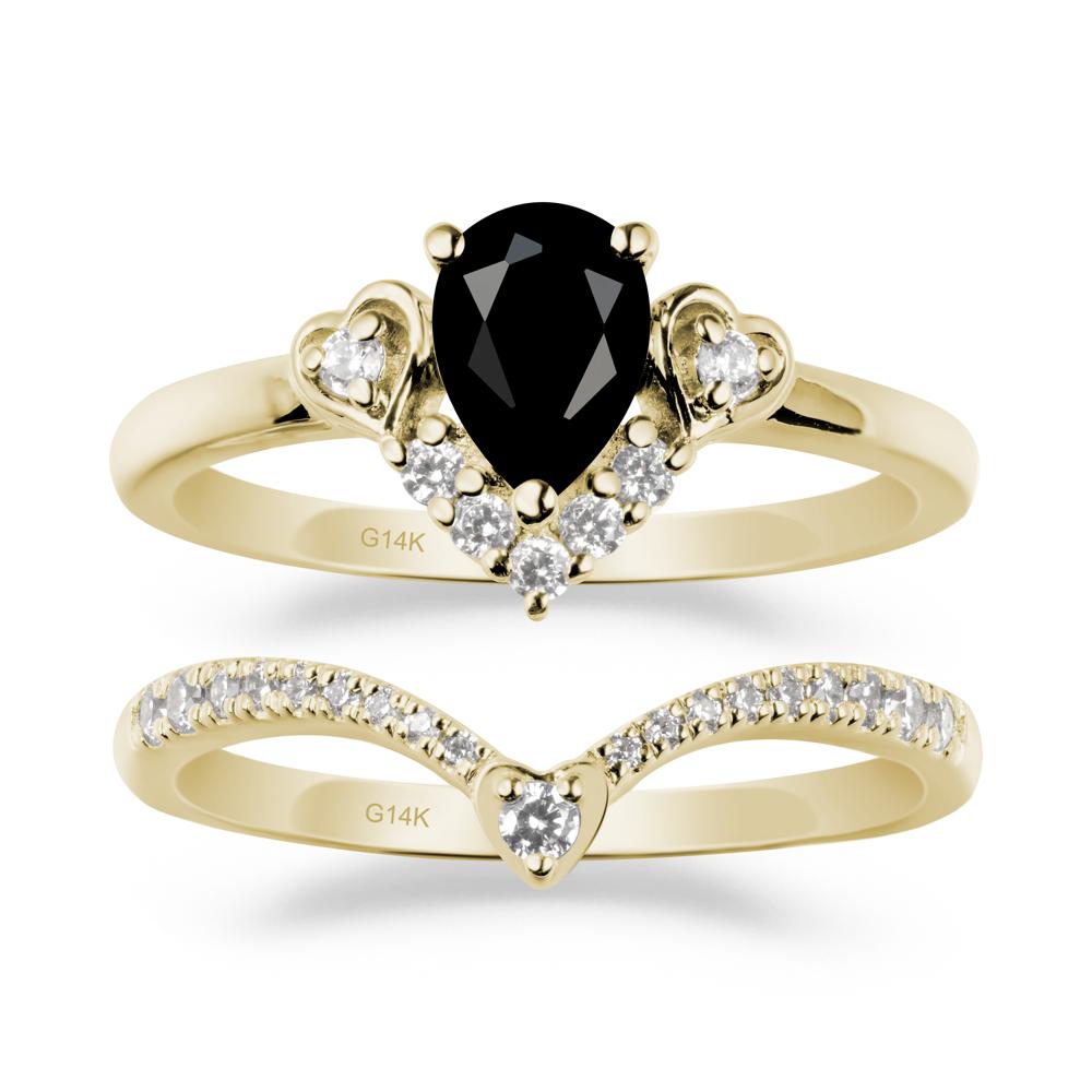 Black Spinel Tiara Ring Set - LUO Jewelry #metal_xxxxx