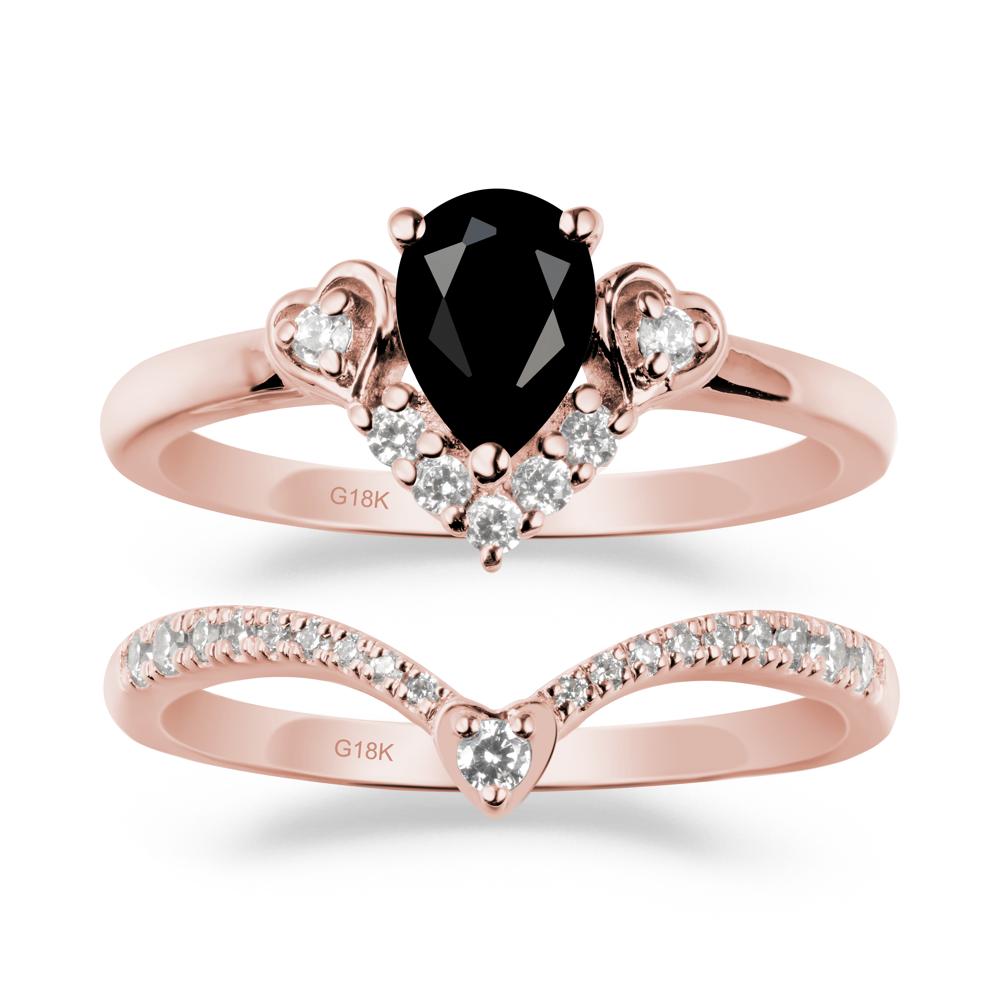 Black Spinel Tiara Ring Set - LUO Jewelry #metal_xxxxx
