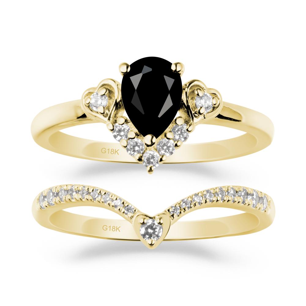 Black Spinel Tiara Ring Set - LUO Jewelry #metal_xxxxx