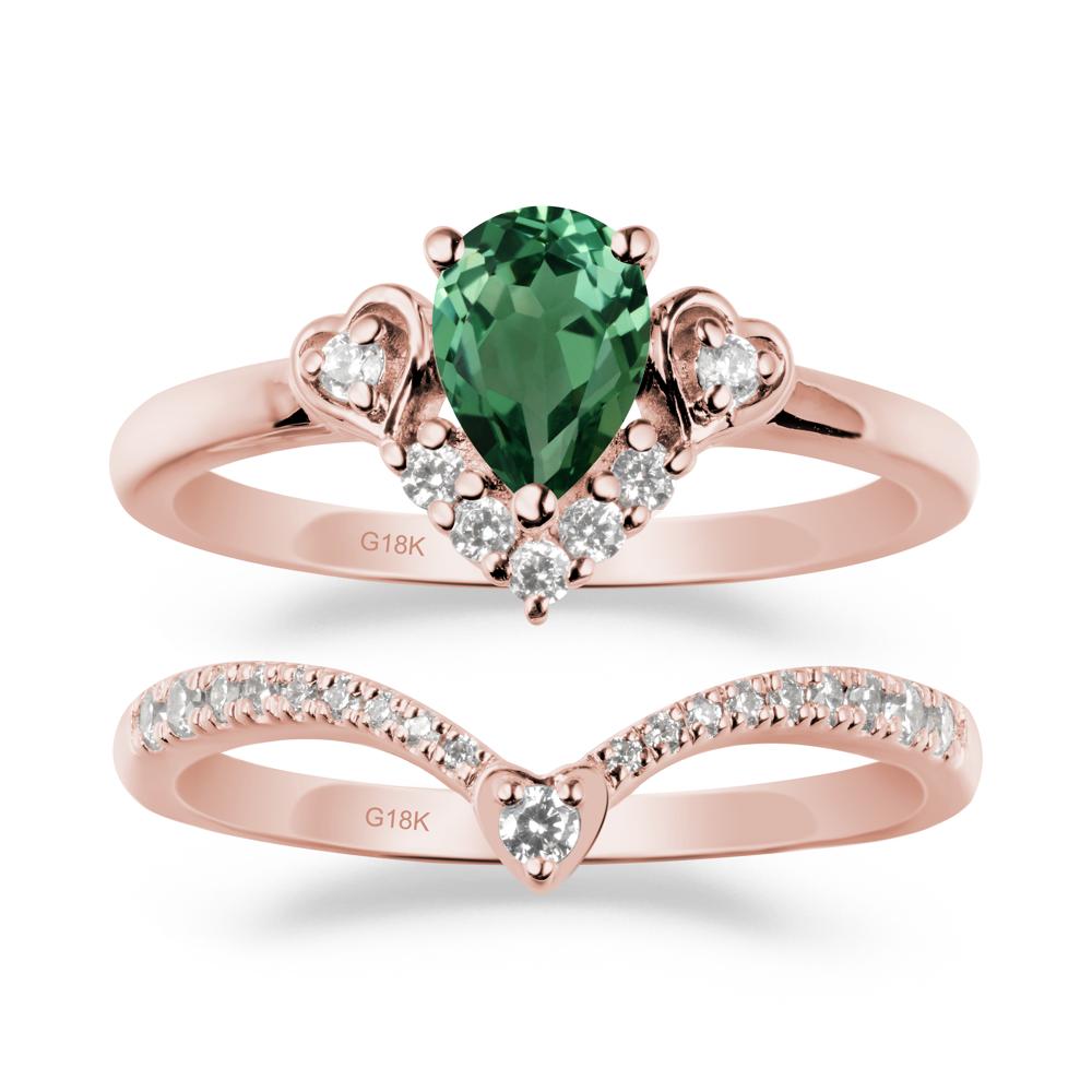 Green Sapphire Tiara Ring Set - LUO Jewelry #metal_xxxxx