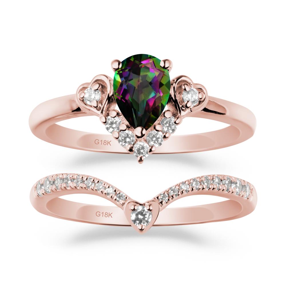 Pear-Cut Mystic Topaz Heart Bridal Set - LUO Jewelry #metal_xxxxx