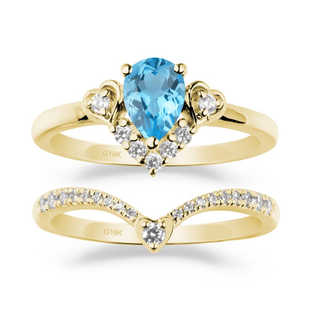 Swiss Blue Topaz Tiara Ring Set - LUO Jewelry #metal_xxxxx