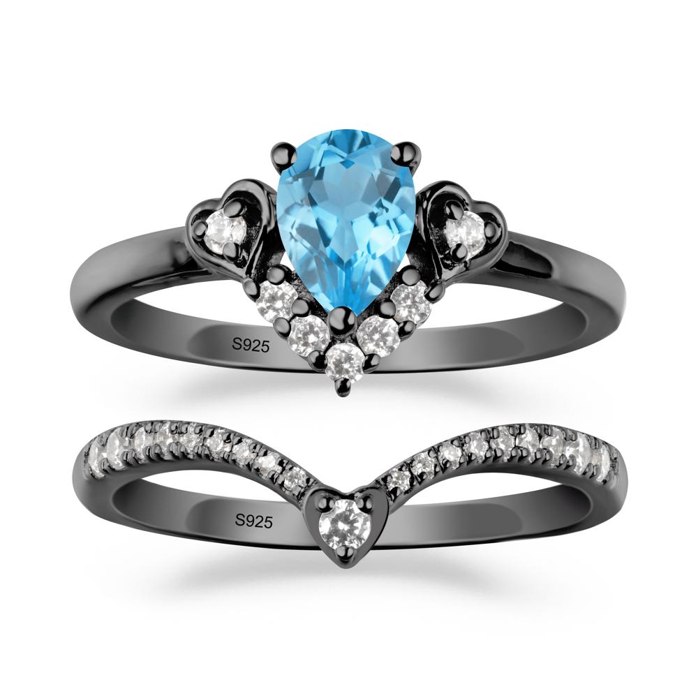 Swiss Blue Topaz Tiara Ring Set - LUO Jewelry #metal_xxxxx