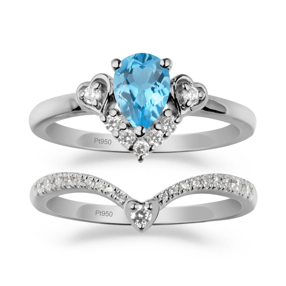 Swiss Blue Topaz Tiara Ring Set - LUO Jewelry #metal_xxxxx