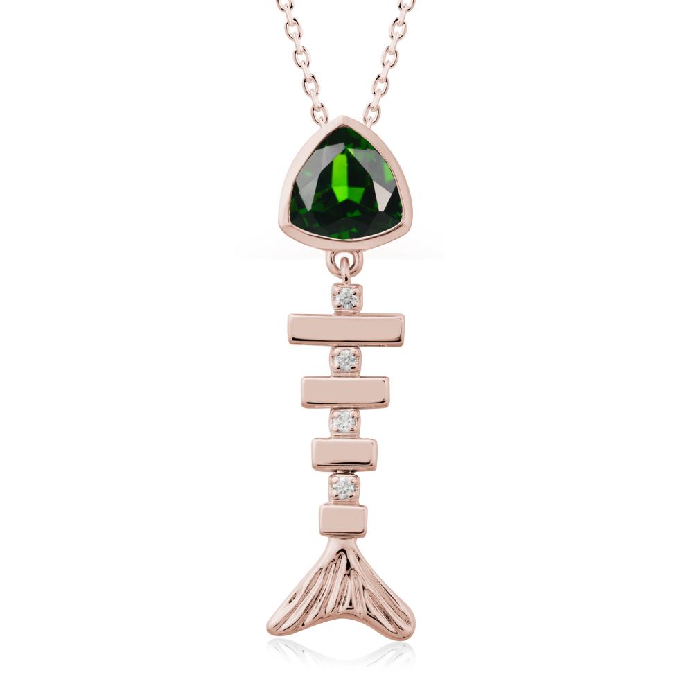 Movable Fishbone Diopside Necklace - LUO Jewelry #metal_14k rose gold