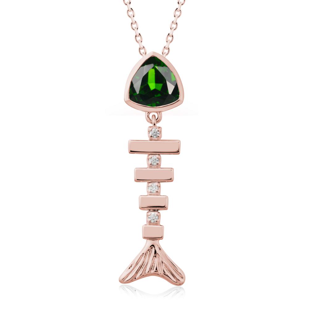 Movable Fishbone Diopside Necklace - LUO Jewelry #metal_18k rose gold