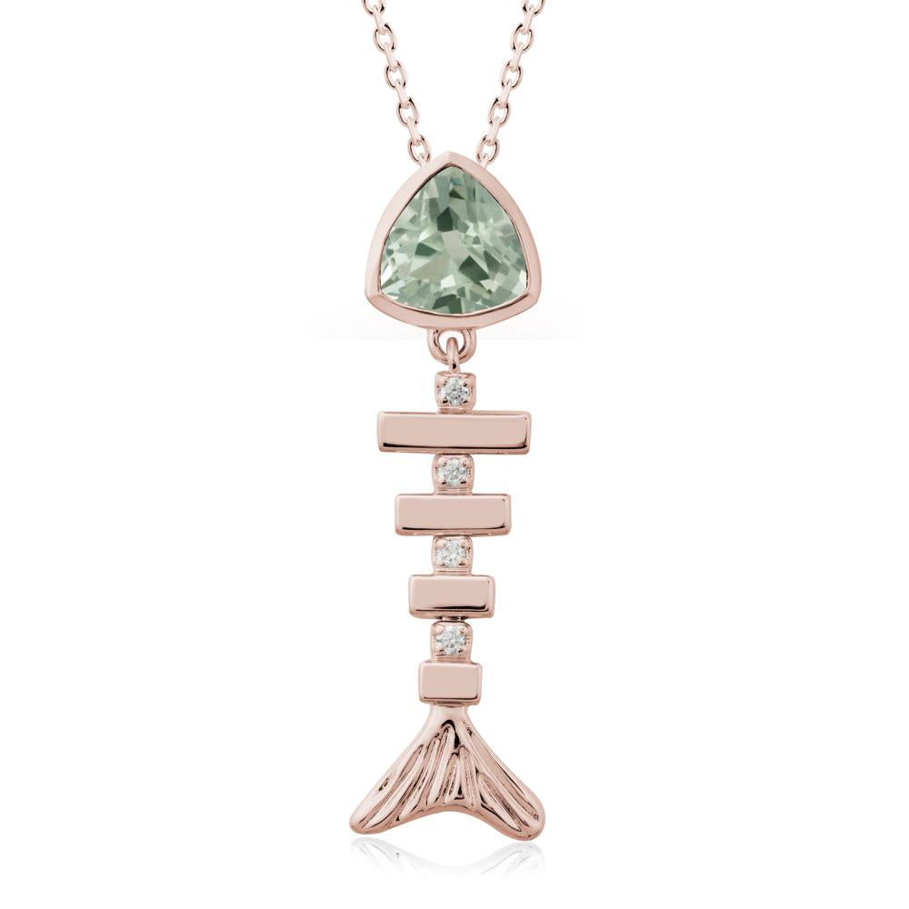 Movable Fishbone Green Amethyst Necklace - LUO Jewelry #metal_14k rose gold