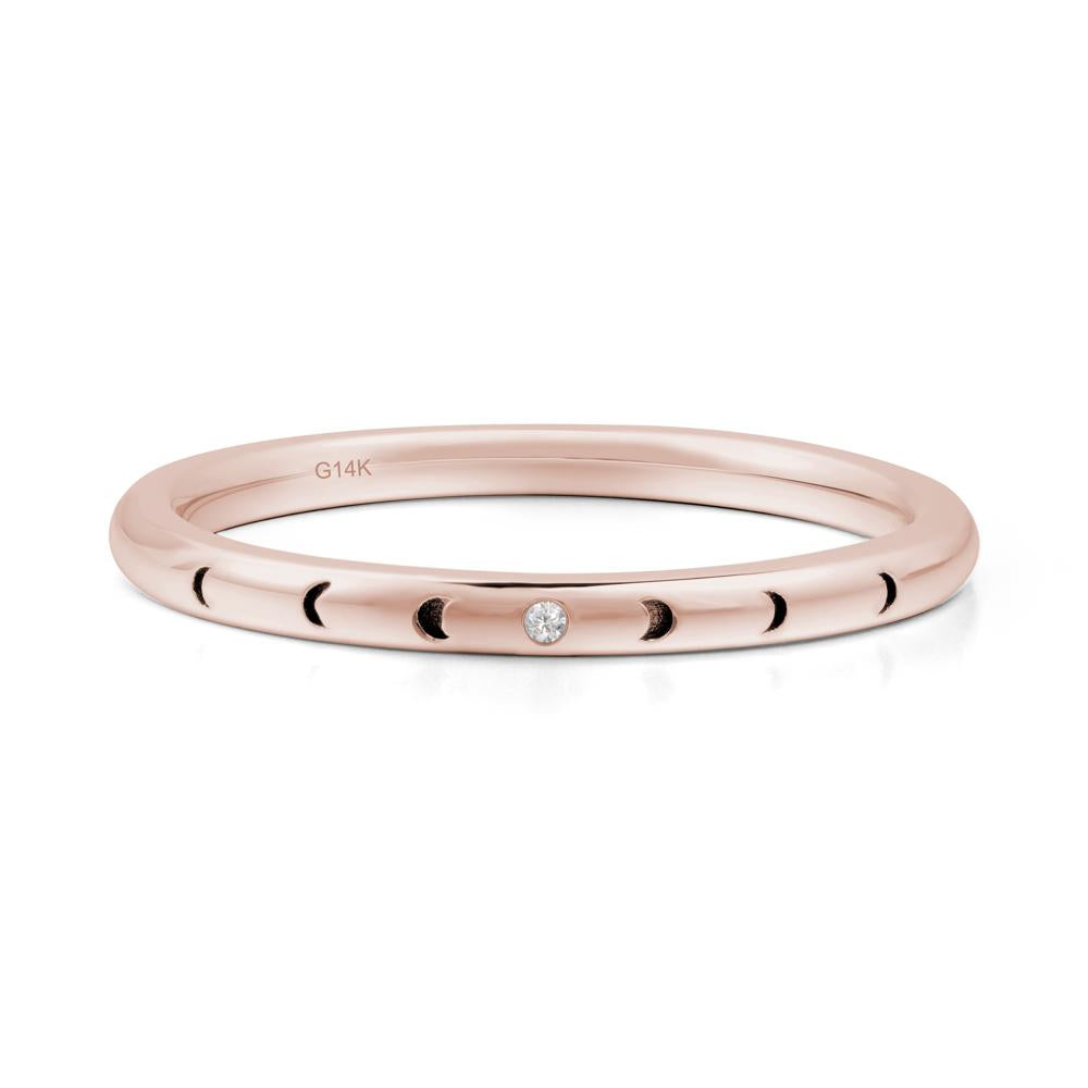 Minimalist Stackable Diamond Wedding Band - LUO Jewelry #metal_14k rose gold