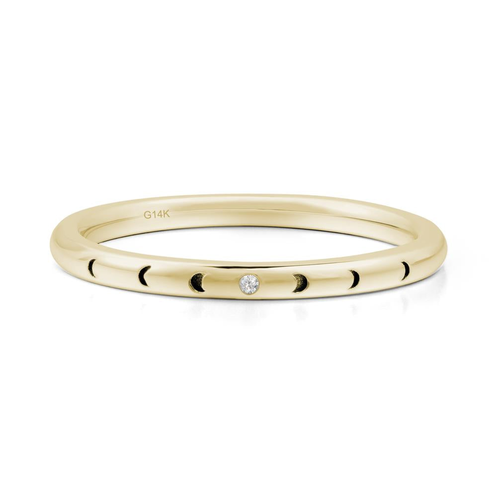 Minimalist Stackable Diamond Wedding Band - LUO Jewelry #metal_14k yellow gold