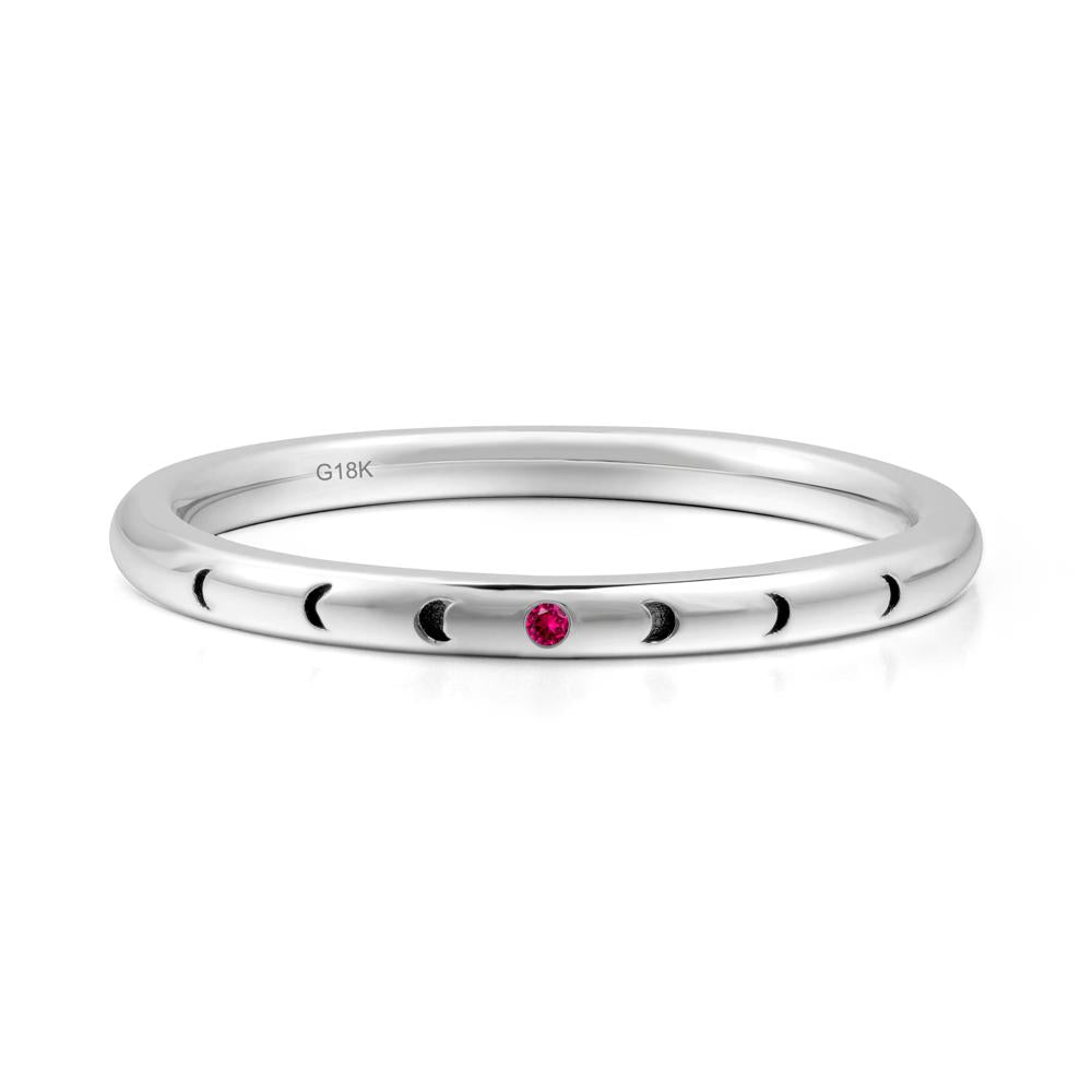 Celestial Moon Stackable Ruby Ring - LUO Jewelry #metal_18k white gold