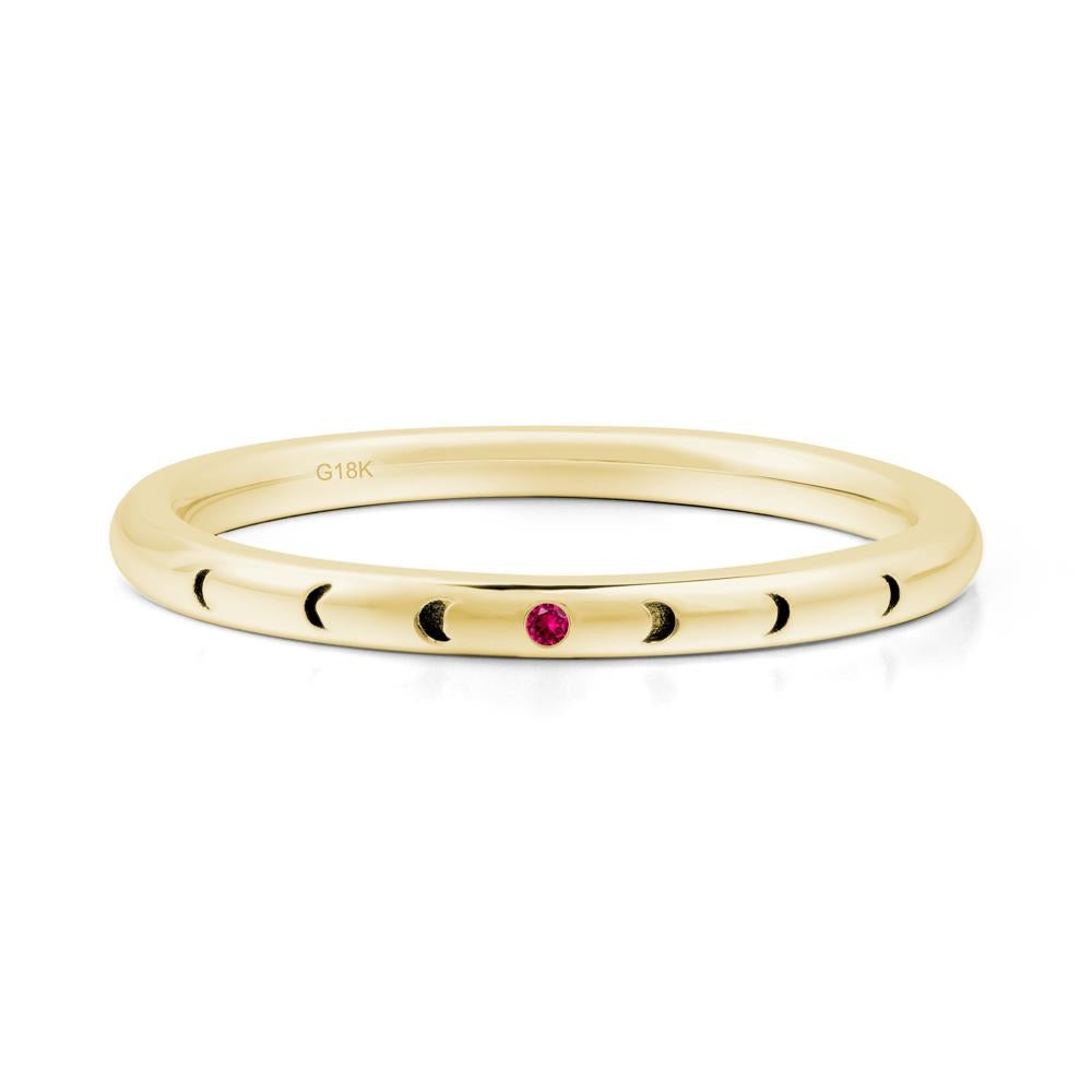 Celestial Moon Stackable Ruby Ring - LUO Jewelry #metal_18k yellow gold