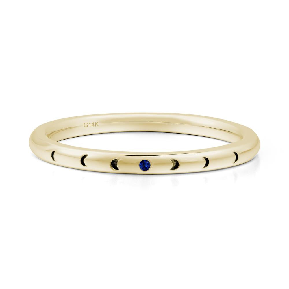 Celestial Moon Stackable Sapphire Ring - LUO Jewelry #metal_14k yellow gold