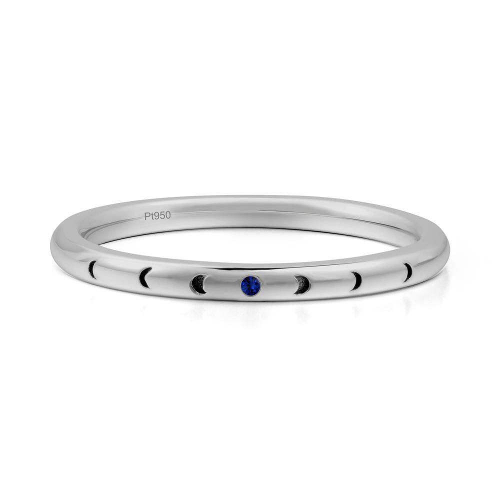 Celestial Moon Stackable Sapphire Ring - LUO Jewelry #metal_platinum