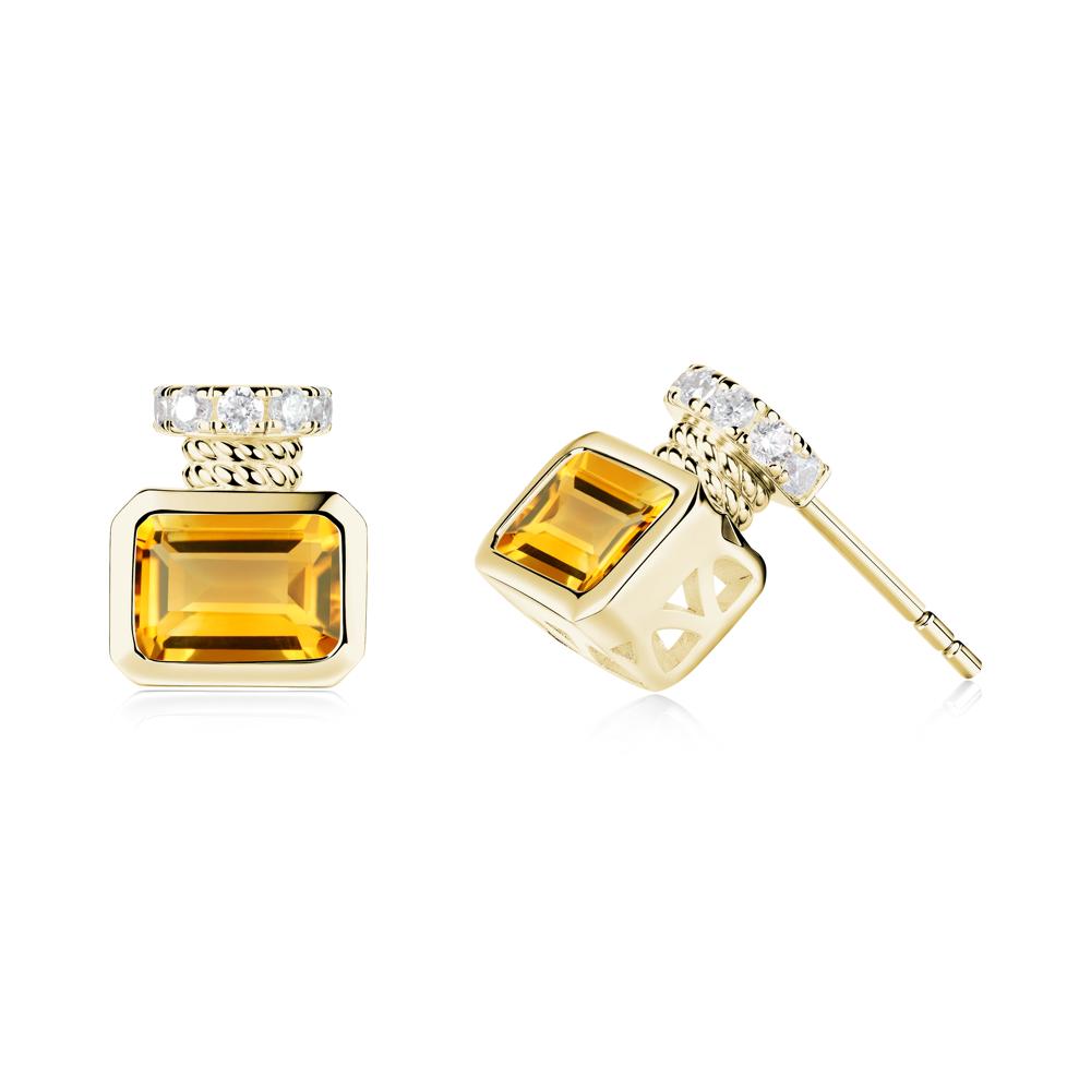 Citrine Perfume Bottle Design Earrings - LUO Jewelry #metal_18k yellow gold