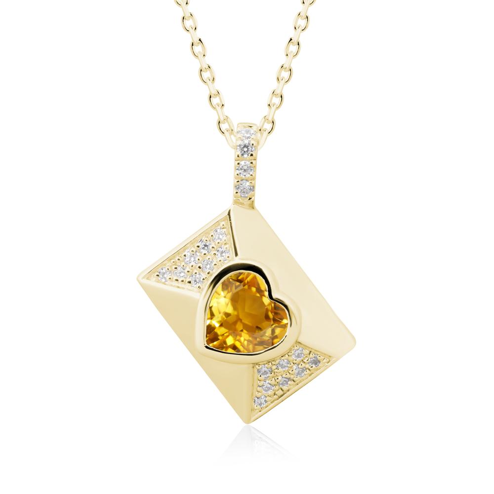 Secret Admirer Citrine Envelope Necklace - LUO Jewelry #metal_18k yellow gold