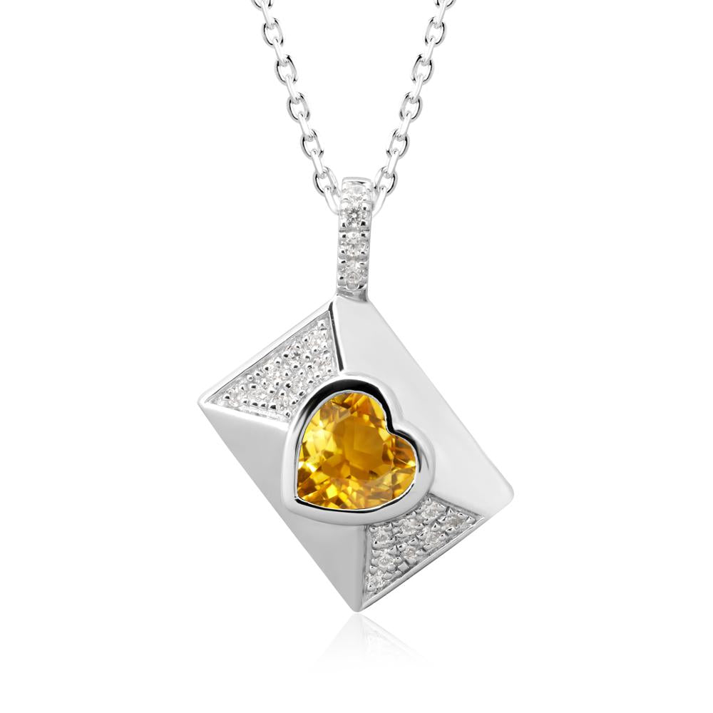Secret Admirer Citrine Envelope Necklace - LUO Jewelry #metal_sterling silver