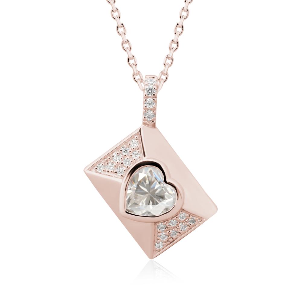 Secret Admirer Moissanite Envelope Necklace - LUO Jewelry #metal_14k rose gold