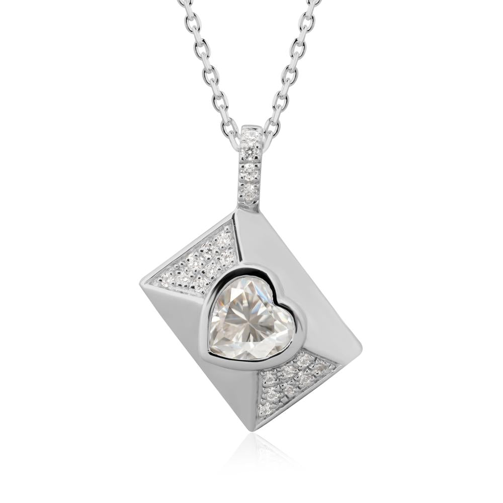 Secret Admirer Moissanite Envelope Necklace - LUO Jewelry #metal_platinum