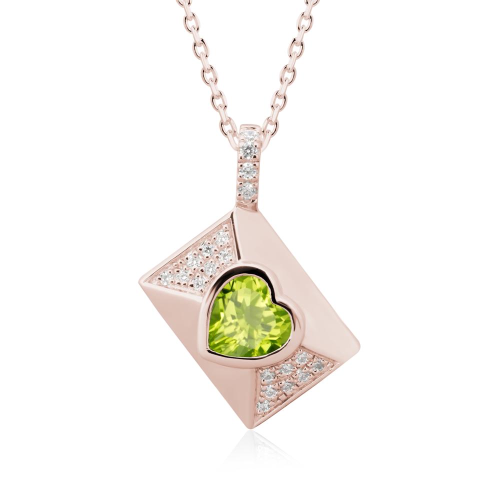 Secret Admirer Peridot Envelope Necklace - LUO Jewelry #metal_14k rose gold